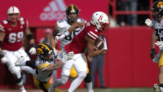 Samori Toure receiver 2021 Nebraska vs Iowa 2022 NFL draft